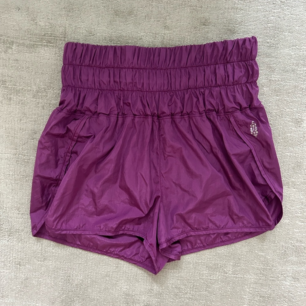 Free People The Way Home purple metallic short, size s